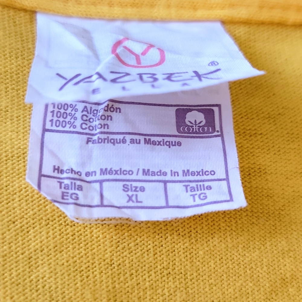 Yazbek Ella Graphic Tee Cancun Mexico Gold XL Short Sleeve Top - Picture 4 of 11